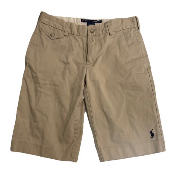 VTG Ralph Lauren Sport Khaki Shorts Sz 2 Beige Chino 90s Old Money Preppy - Picture 1 of 6